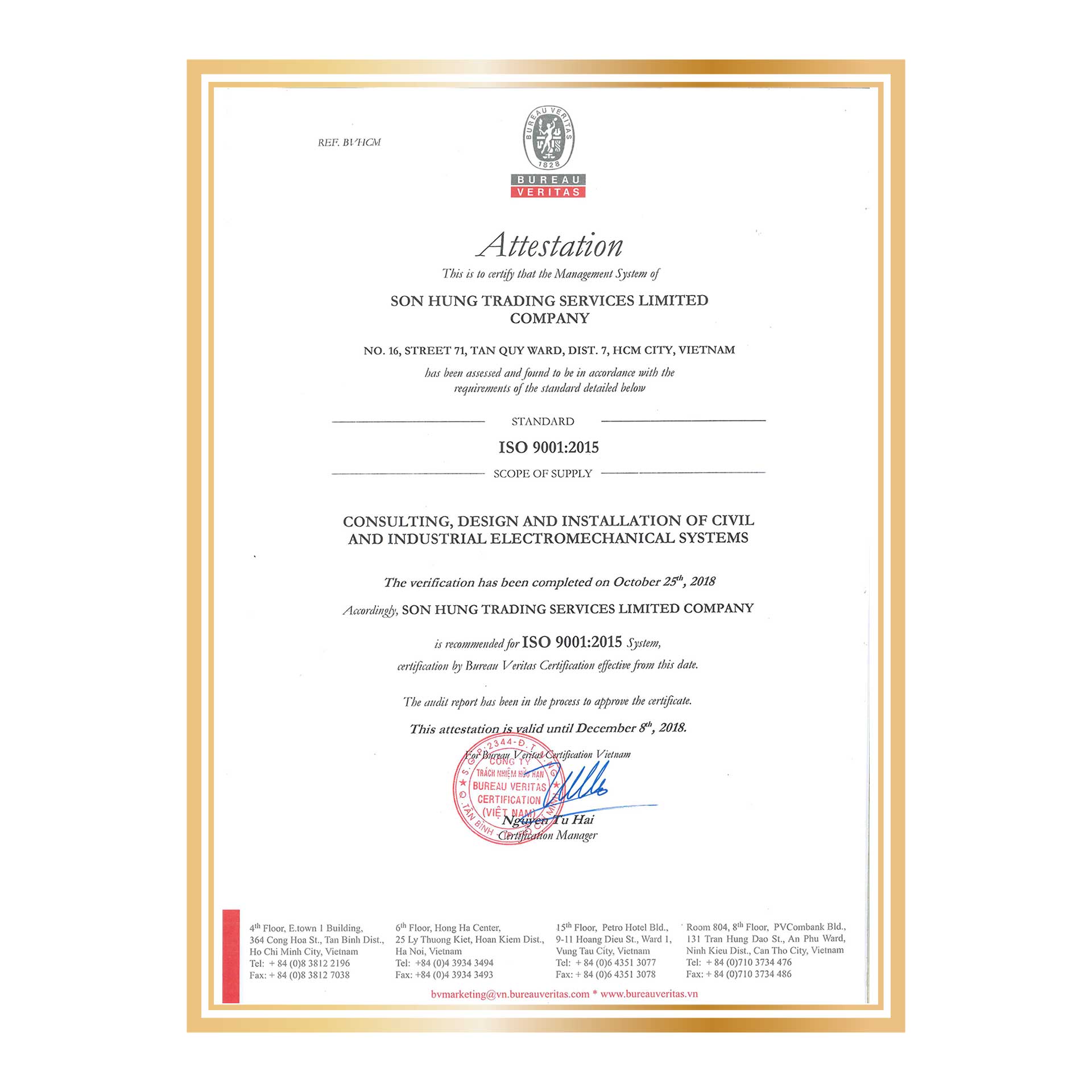 ISO 9001-2015 Sơn Hưng